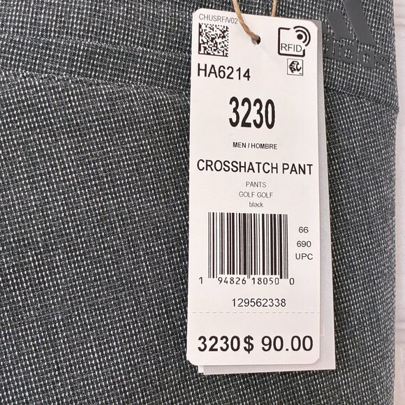 Adidas Crosshatch Pants NEW Mens 32X30 Black White Plaid Primegreen Pockets Golf - Picture 5 of 12